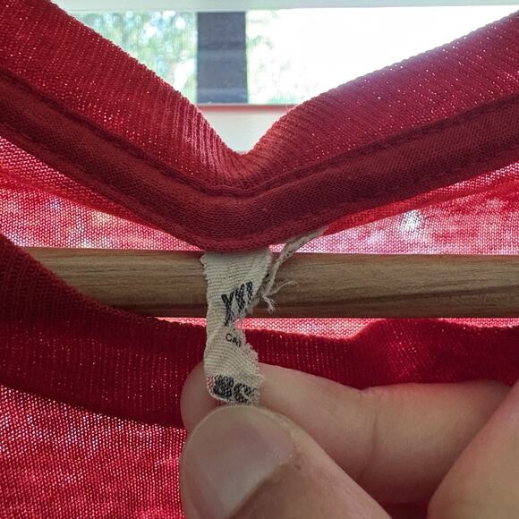 Vintage Paper Thin Distressed Worn Burnout T-Shirt Size XL 1980s Red Kansas - Picture 5 of 7